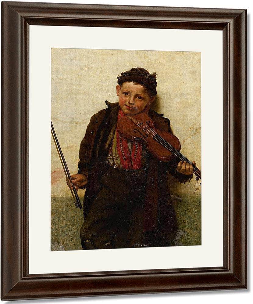 Street Musician By John George Brown Fine Art Print