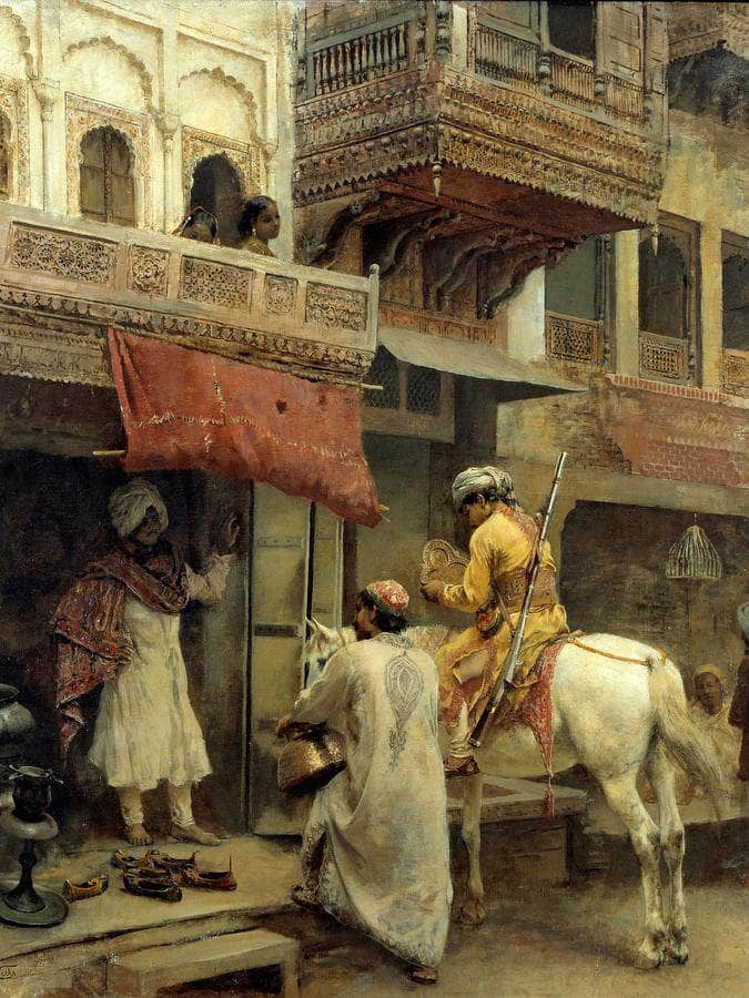 Street Scene In India By Edwin Lord Weeks Fine Art Print
