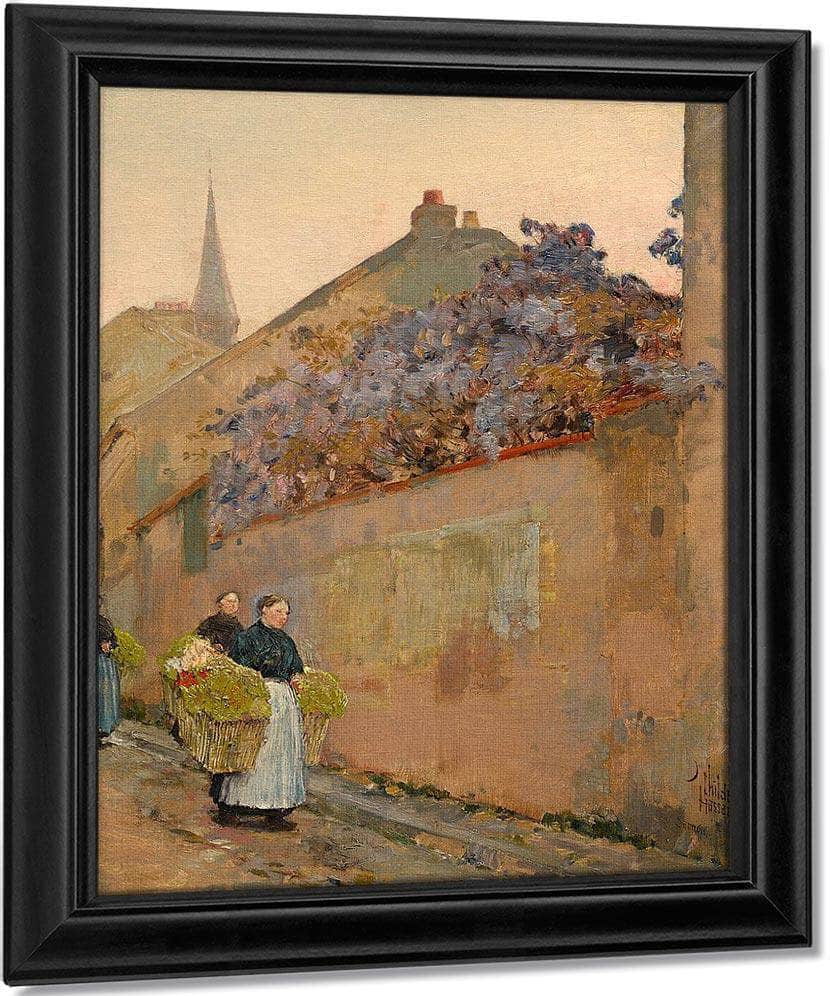 Street Scene In Sannois By Childe Hassam Fine Art Print