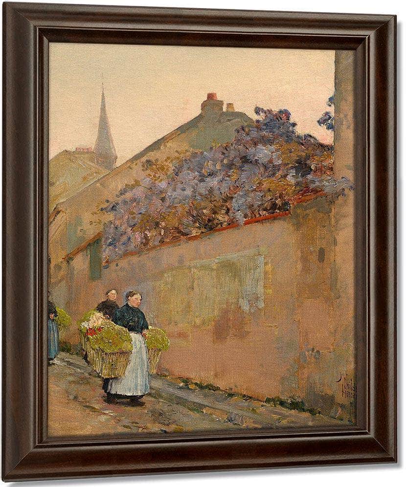 Street Scene In Sannois By Childe Hassam Fine Art Print