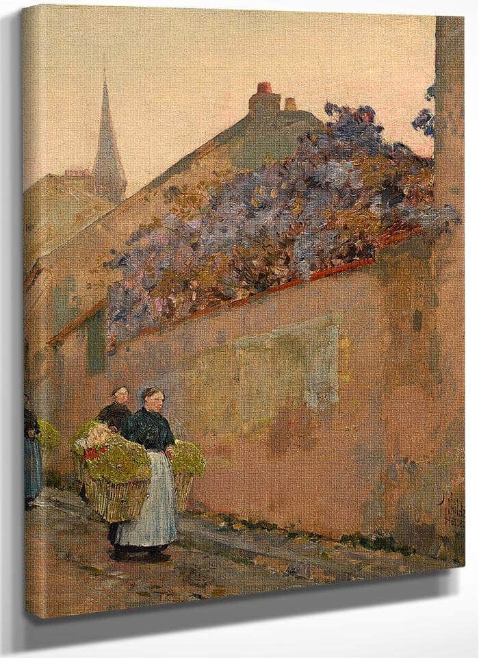 Street Scene In Sannois By Childe Hassam Fine Art Print