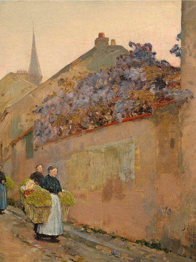 Street Scene In Sannois By Childe Hassam Fine Art Print