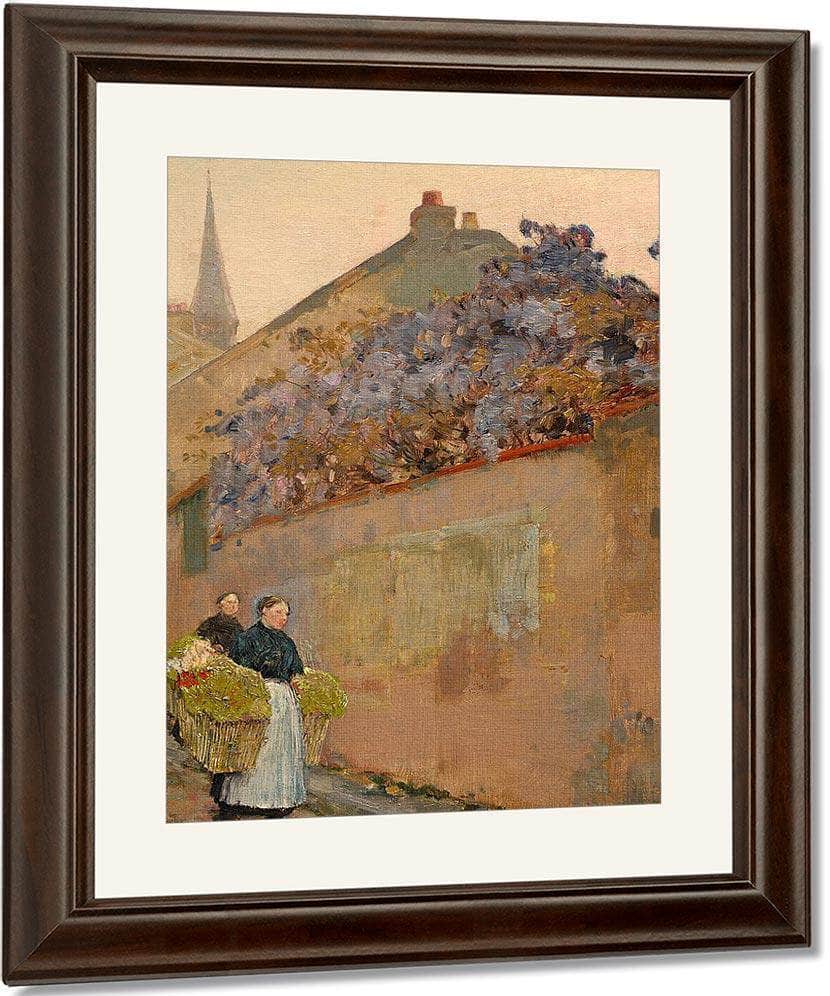 Street Scene In Sannois By Childe Hassam Fine Art Print