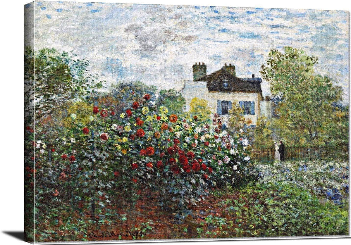Stretched Canvas Artists Garden In Argenteuil Painting Claude Monet Canvas Art Fine Art Print
