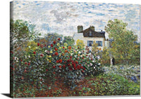 Stretched Canvas Artists Garden In Argenteuil Painting Claude Monet Canvas Art Fine Art Print