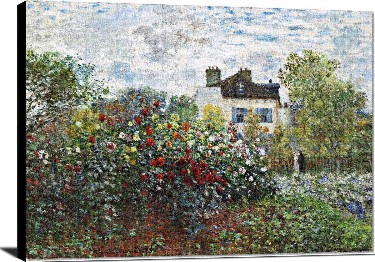 Stretched Canvas Artists Garden In Argenteuil Painting Claude Monet Canvas Art Fine Art Print