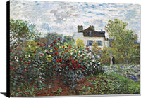 Stretched Canvas Artists Garden In Argenteuil Painting Claude Monet Canvas Art Fine Art Print