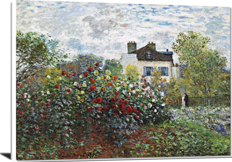 Stretched Canvas Artists Garden In Argenteuil Painting Claude Monet Canvas Art Fine Art Print