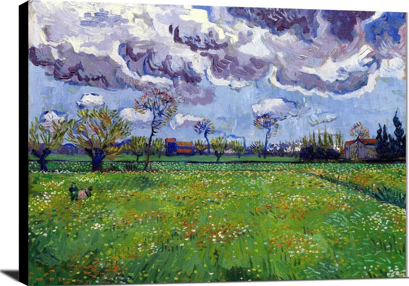 Stretched Canvas Landscape Under A Stormy Sky Painting Vincent Van Gogh Canvas Art Fine Art Print