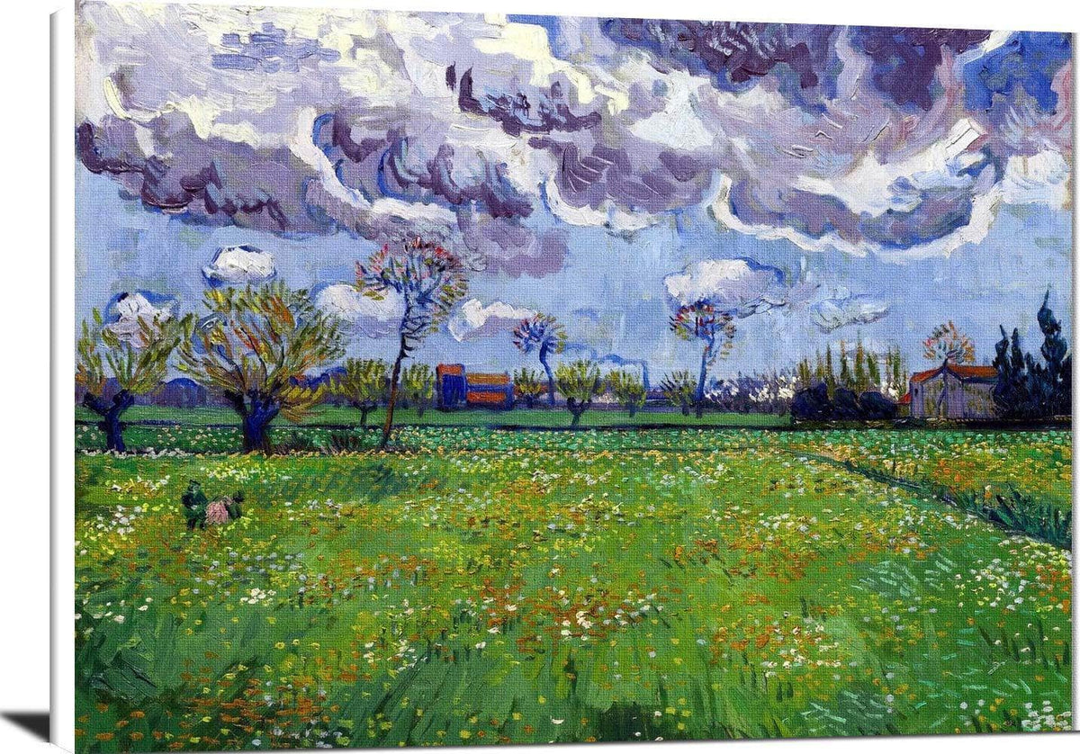 Stretched Canvas Landscape Under A Stormy Sky Painting Vincent Van Gogh Canvas Art Fine Art Print