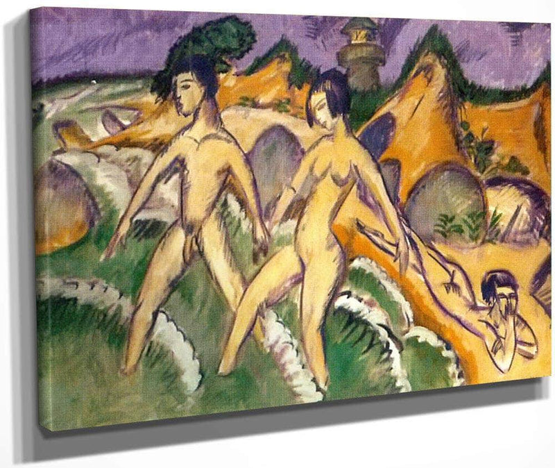 Striding Into The Sea 1912 By Ernst Ludwig Kirchner Fine Art Print