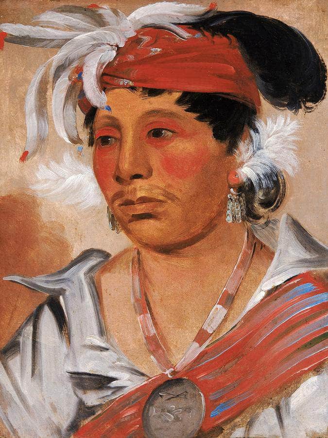 String, A Renowned Warrior By George Catlin Fine Art Print