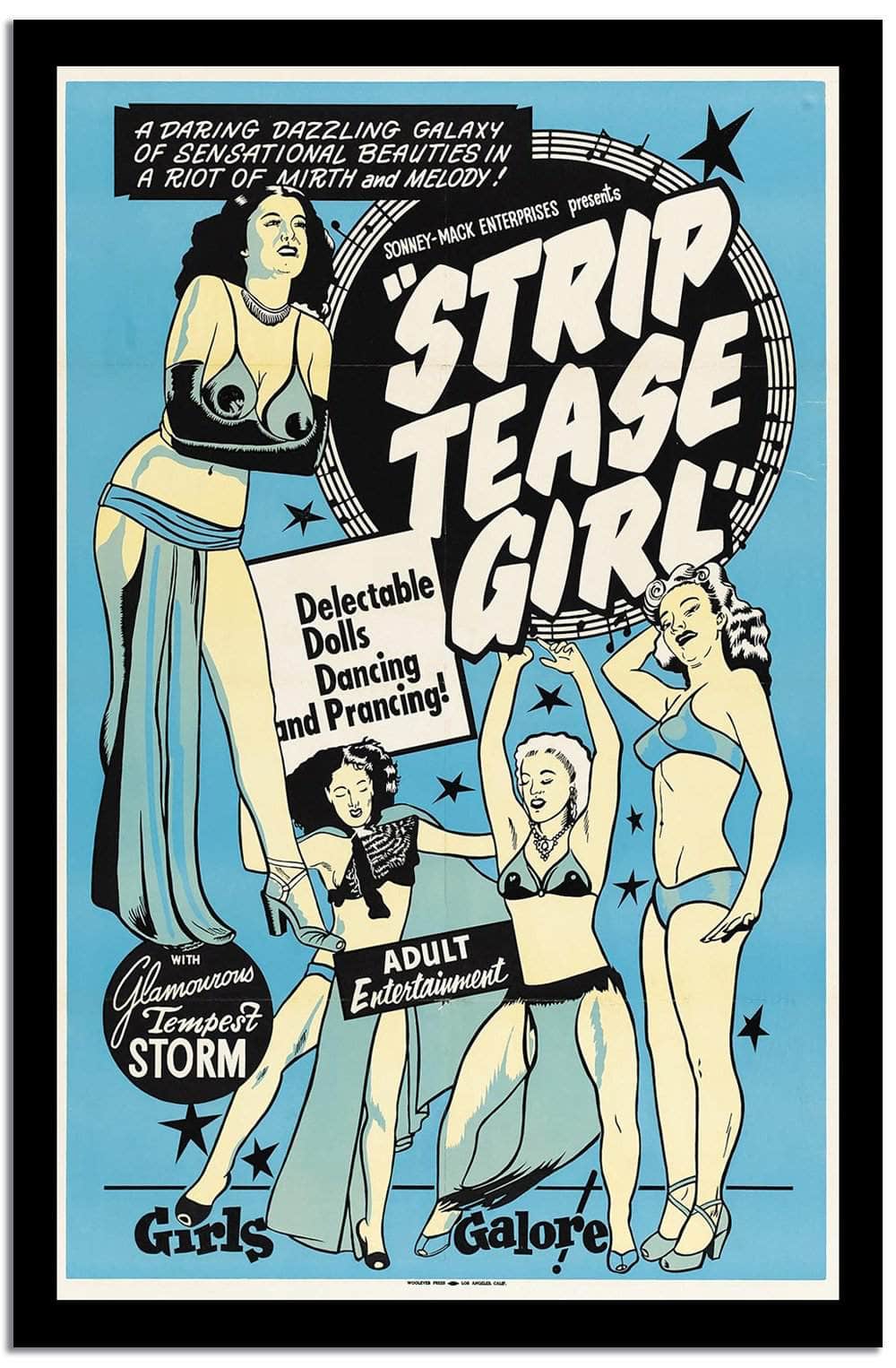 Strip Tease Girl  Vintage Poster Fine Art Print