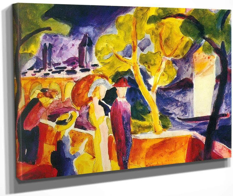 Strollers At The Lake By August Macke Fine Art Print