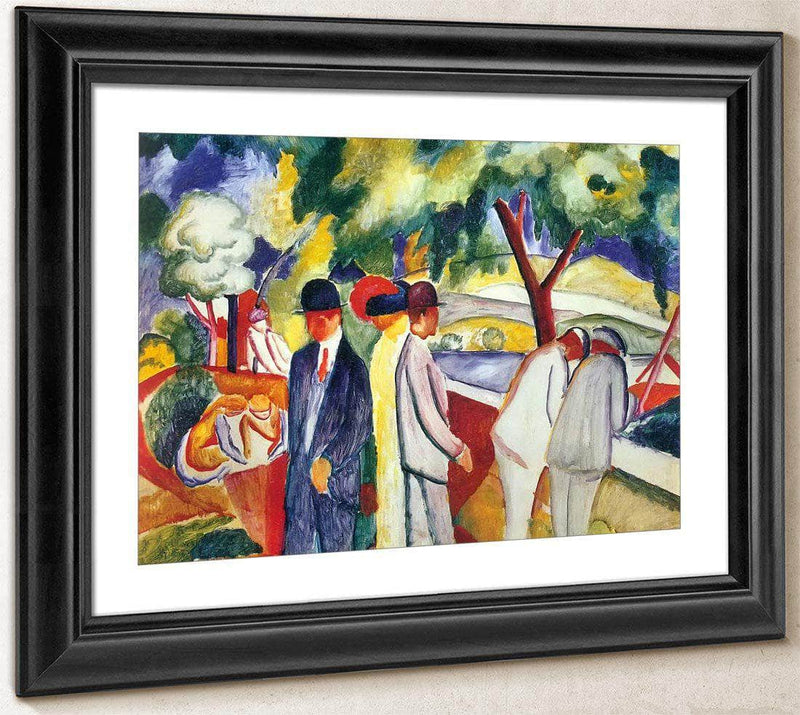 Strollers (Grand Outdoor Promenade) By August Macke Fine Art Print