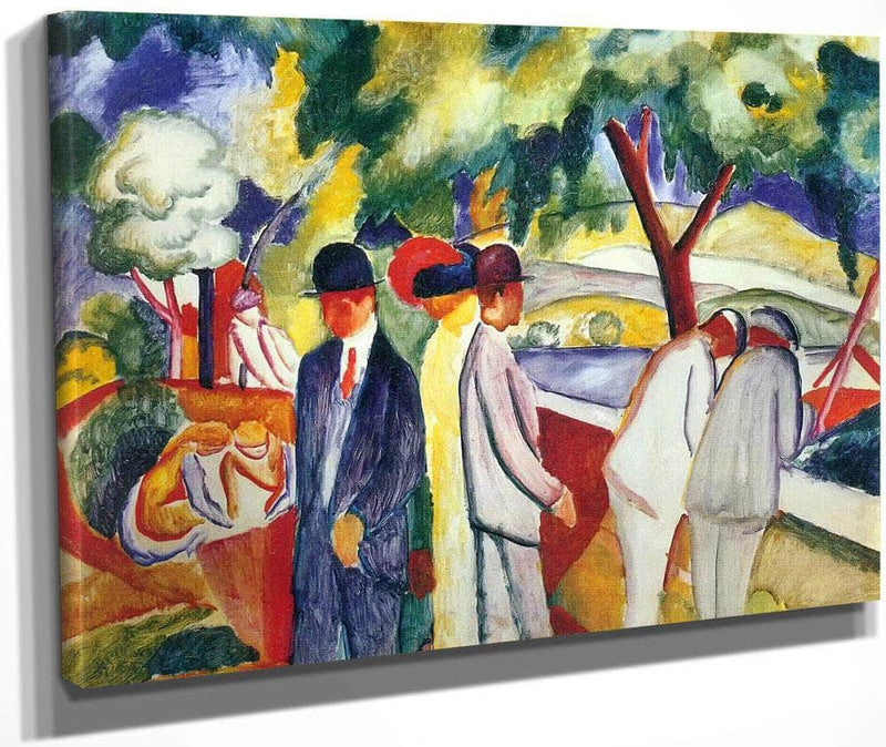 Strollers (Grand Outdoor Promenade) By August Macke Fine Art Print