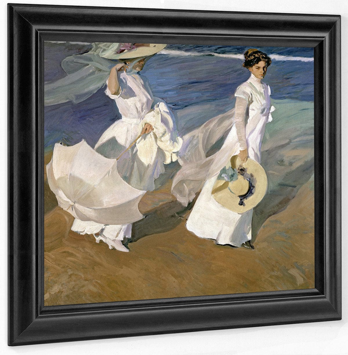 Strolling Along The Seashore By Joaquin Sorolla Y Bastida Fine Art Print