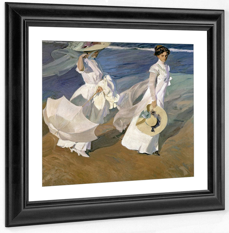Strolling Along The Seashore By Joaquin Sorolla Y Bastida Fine Art Print