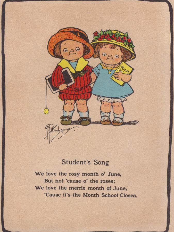 Students Song Illustrated By Grace G Drayton Fine Art Print