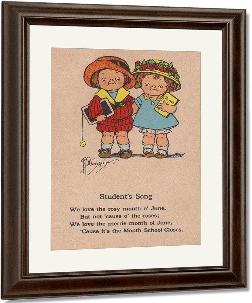 Students Song Illustrated By Grace G Drayton Fine Art Print