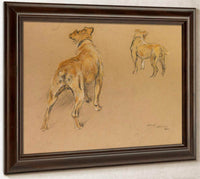 Studies Of A Terrier From Behind By Arthur Wardle Fine Art Print