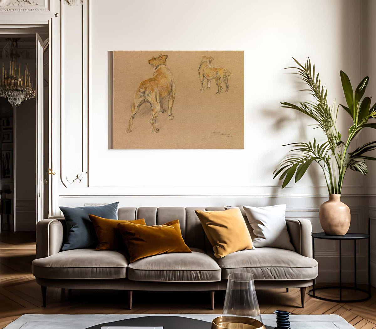 Studies Of A Terrier From Behind By Arthur Wardle Fine Art Print