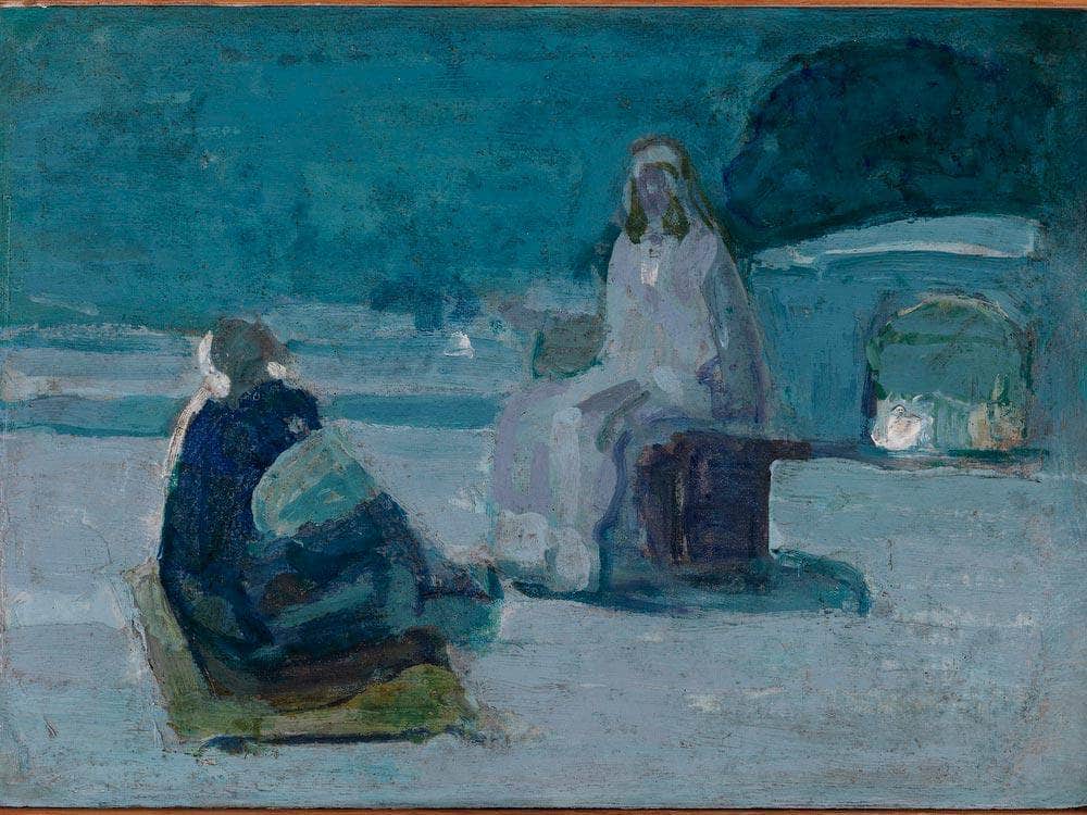 Study For Christ And Nicodemus On A Rooftop By Henry Ossawa Tanner Fine Art Print