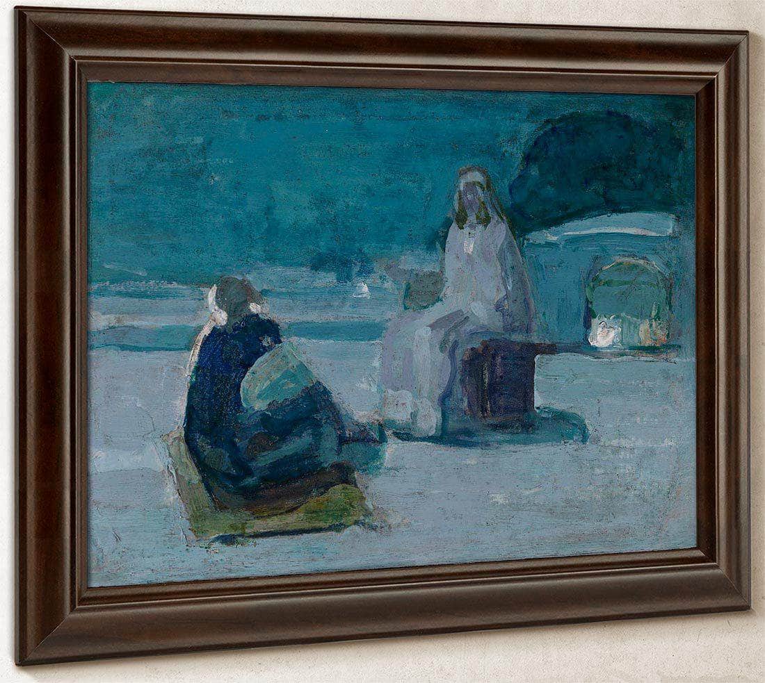 Study For Christ And Nicodemus On A Rooftop By Henry Ossawa Tanner Fine Art Print