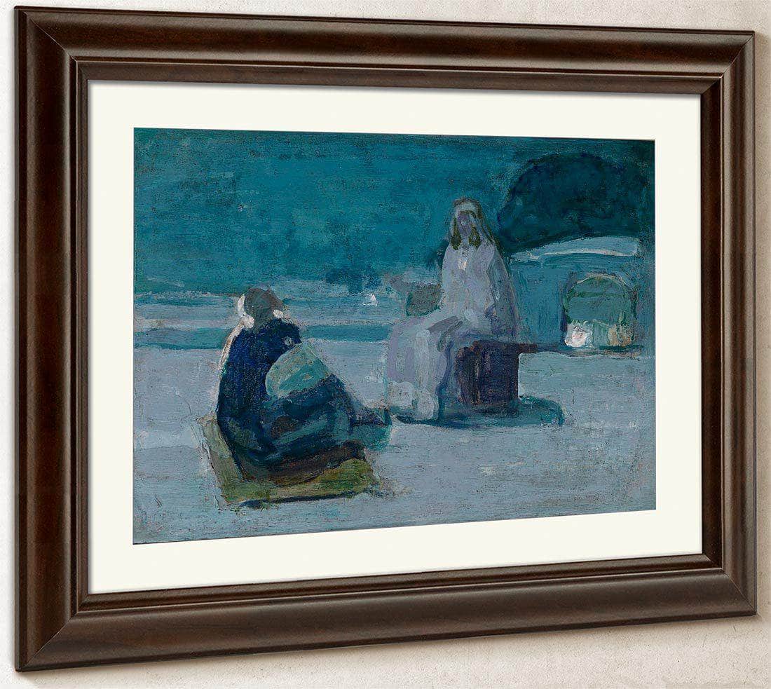 Study For Christ And Nicodemus On A Rooftop By Henry Ossawa Tanner Fine Art Print