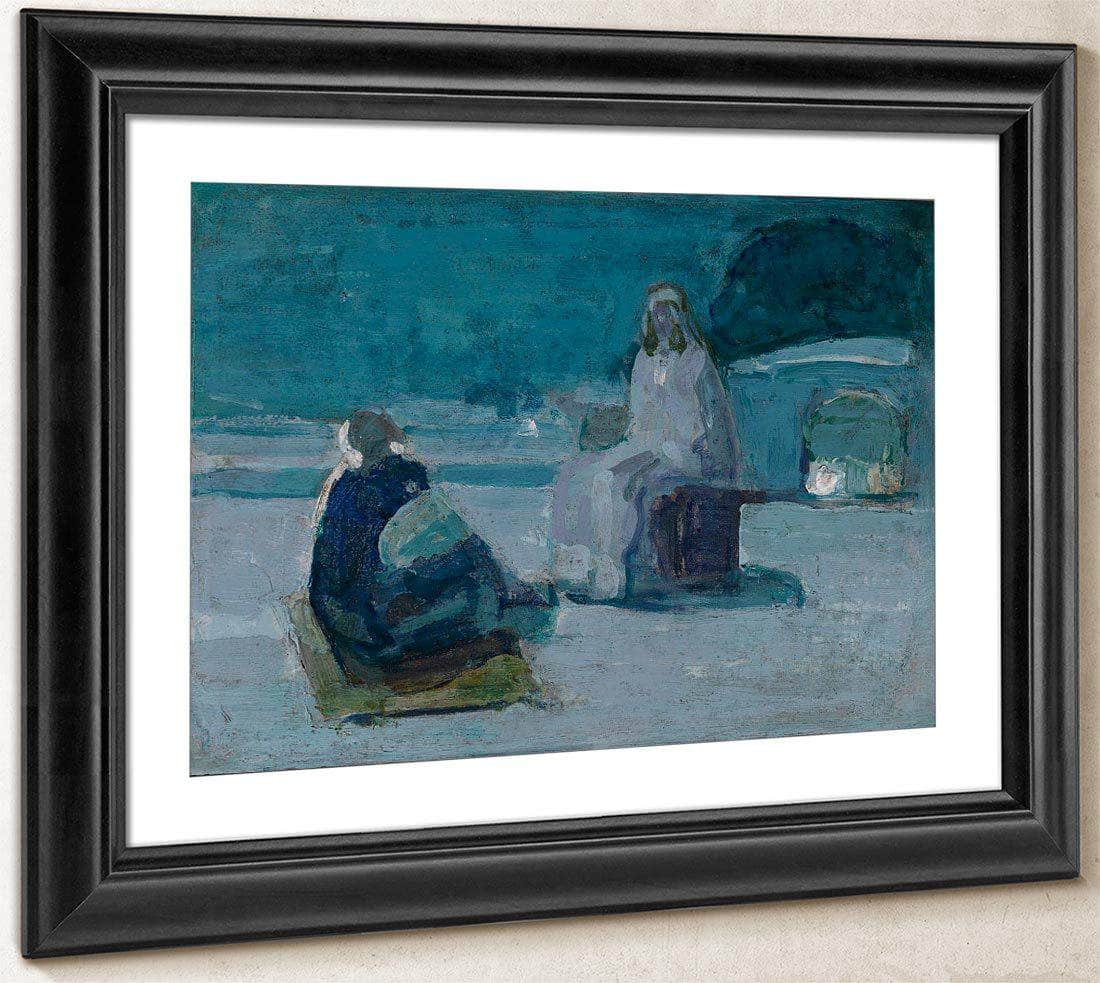Study For Christ And Nicodemus On A Rooftop By Henry Ossawa Tanner Fine Art Print
