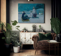 Study For Christ And Nicodemus On A Rooftop By Henry Ossawa Tanner Fine Art Print