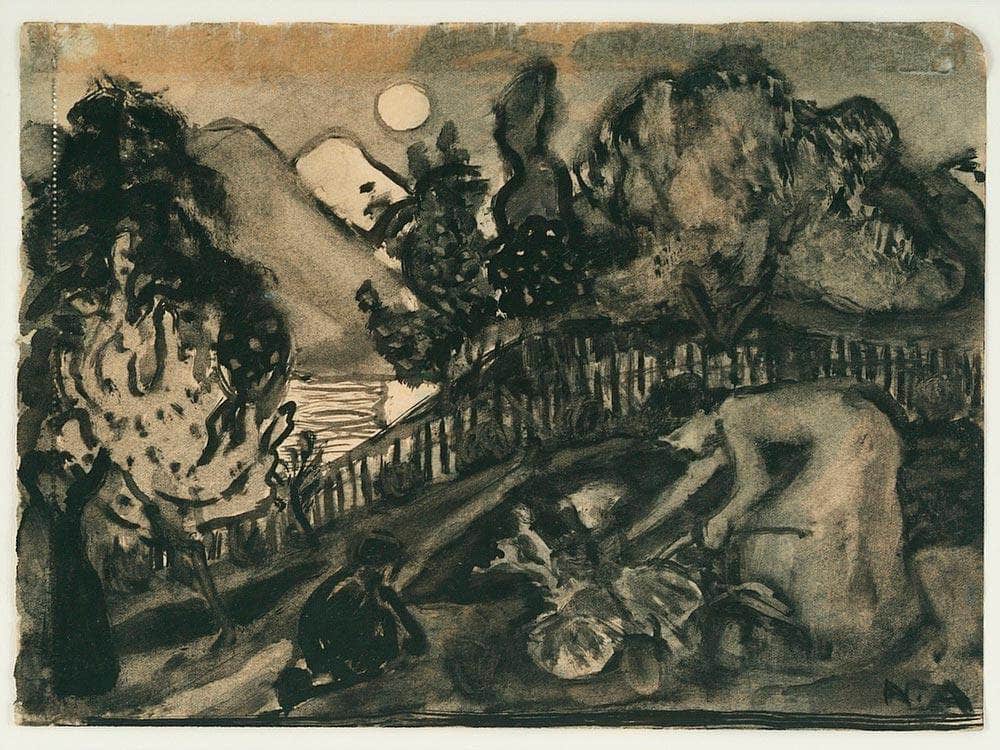 Study For 'In The Garden, Rhubarb Lady' By Nicolai Astrup Fine Art Print