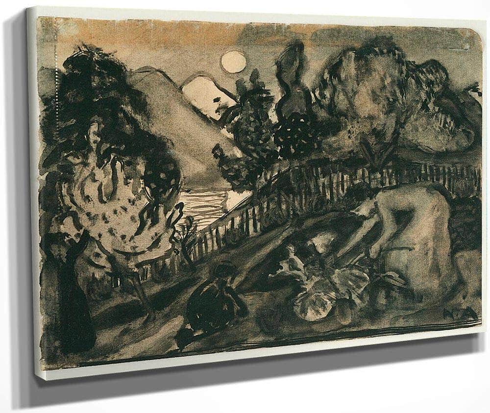 Study For 'In The Garden, Rhubarb Lady' By Nicolai Astrup Fine Art Print