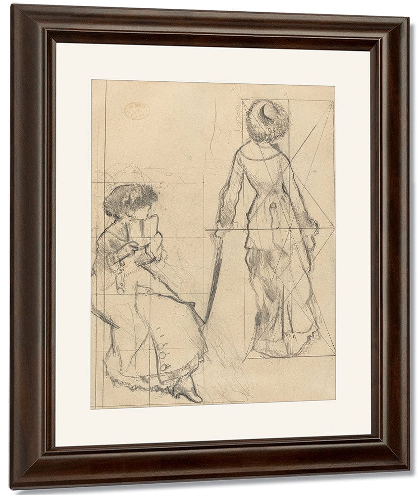 Study For Mary Cassatt At The Louvre The Etruscan Gallery [Recto] By Edgar Degas Fine Art Print