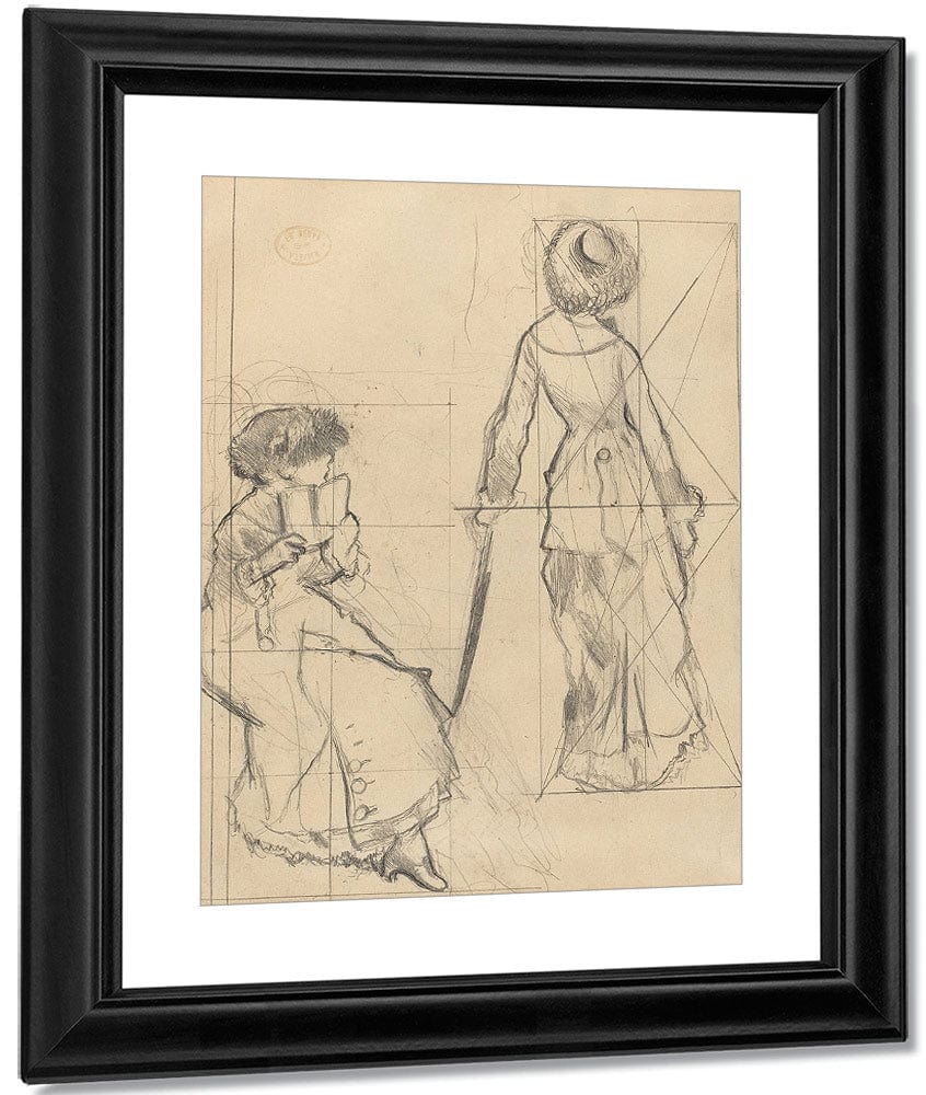 Study For Mary Cassatt At The Louvre The Etruscan Gallery [Recto] By Edgar Degas Fine Art Print