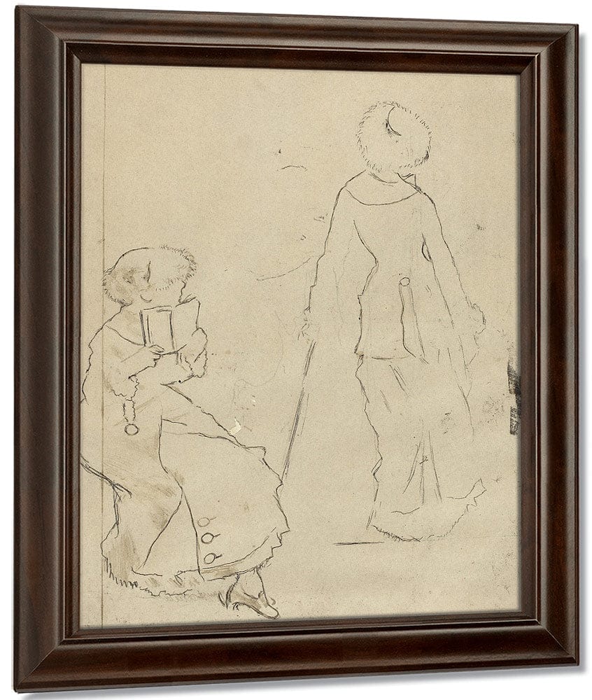 Study For Mary Cassatt At The Louvre The Etruscan Gallery [Verso] 1 By Edgar Degas Fine Art Print