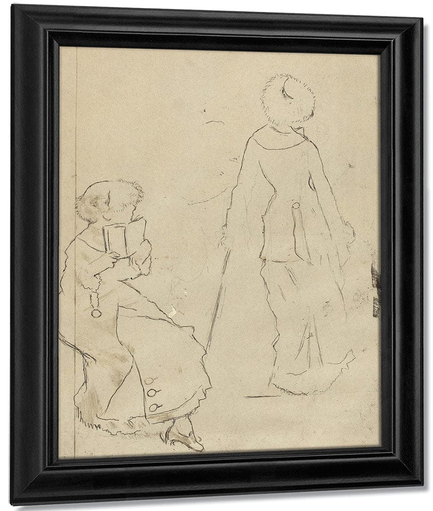 Study For Mary Cassatt At The Louvre The Etruscan Gallery [Verso] By Edgar Degas Fine Art Print