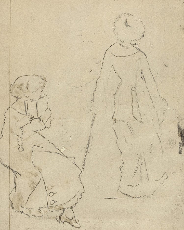 Study For Mary Cassatt At The Louvre The Etruscan Gallery [Verso] By Edgar Degas Fine Art Print