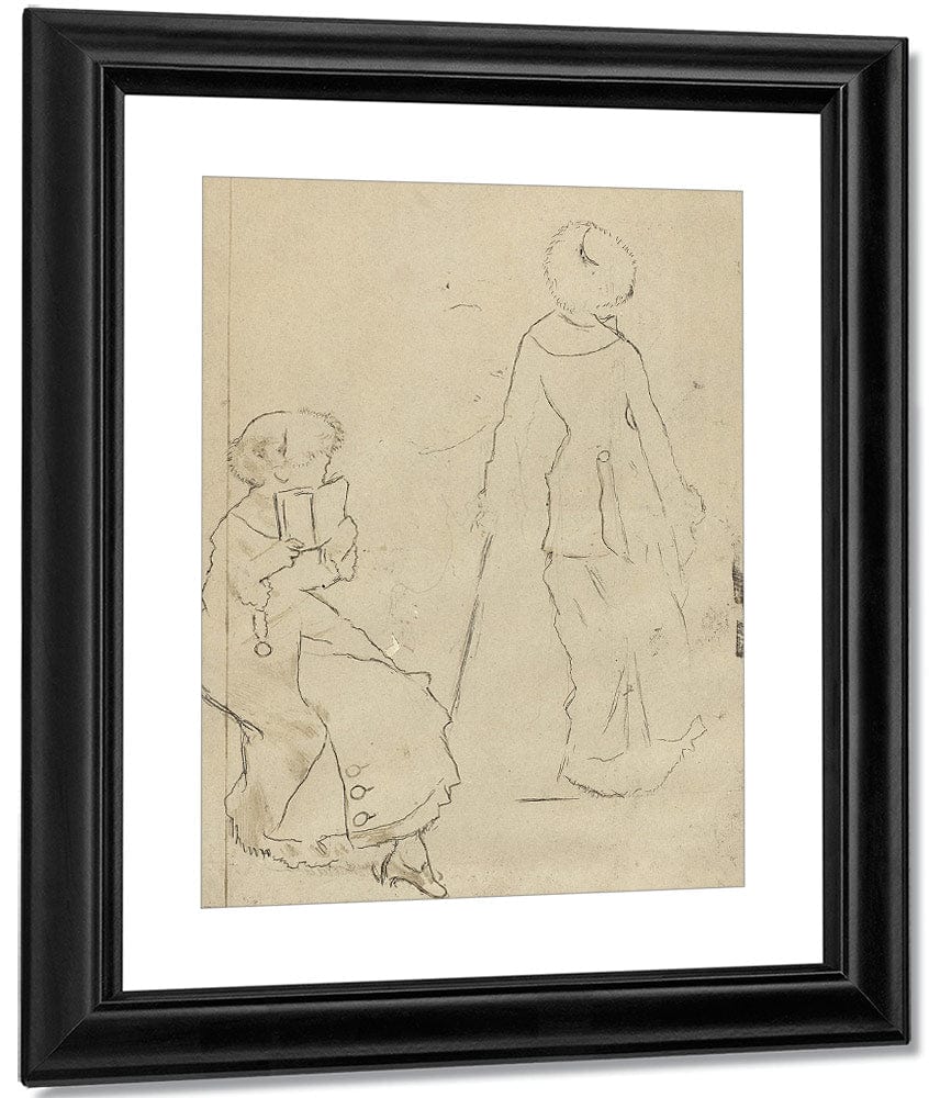 Study For Mary Cassatt At The Louvre The Etruscan Gallery [Verso] By Edgar Degas Fine Art Print
