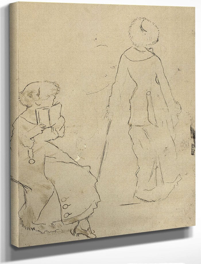 Study For Mary Cassatt At The Louvre The Etruscan Gallery [Verso] By Edgar Degas Fine Art Print