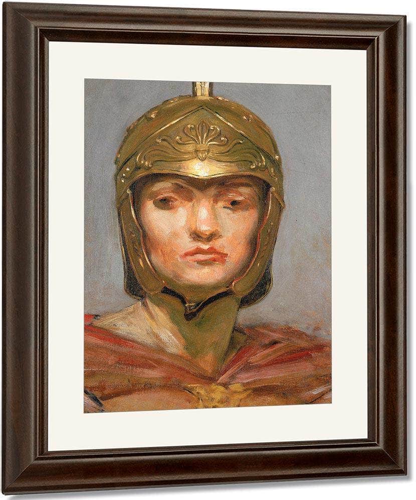 Study For Mural For Appellate Court Building, New York; Statute Law, Helmet For Figure Of Force By Miners In The Sierras Fine Art Print