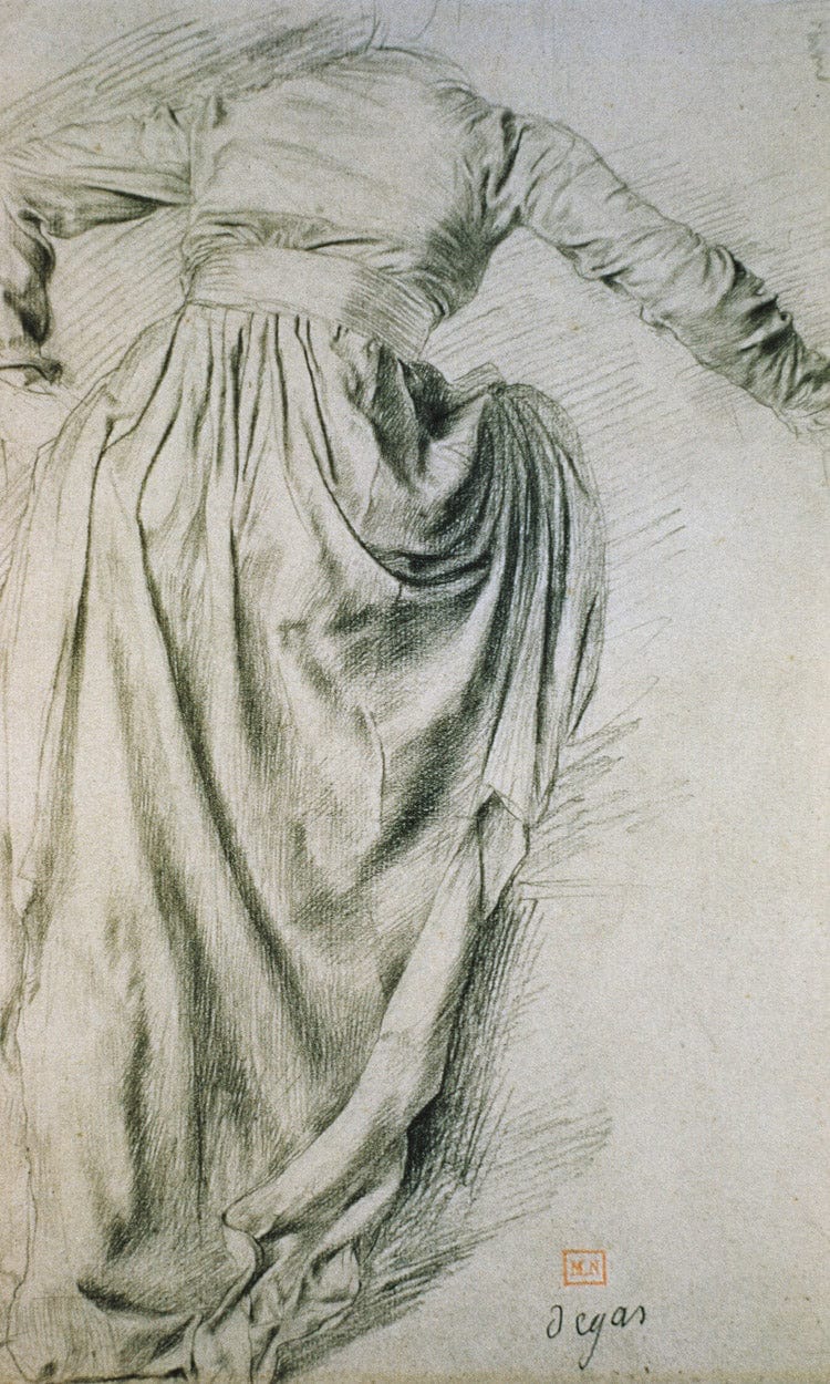 Study Of A Draped Woman By Edgar Degas Fine Art Print