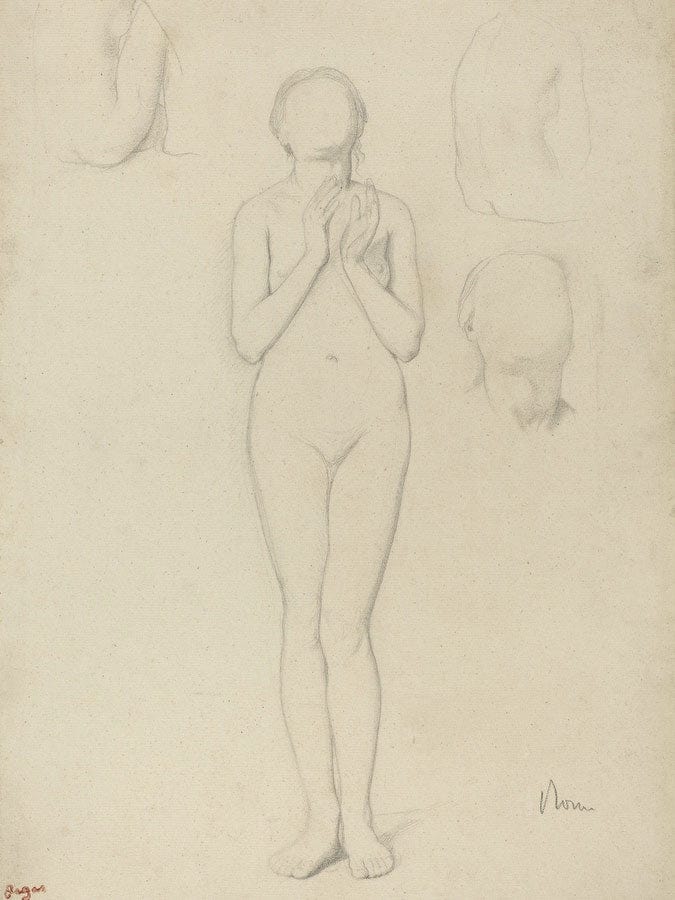 Study Of A Female Nude By Edgar Degas Fine Art Print