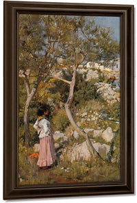 Study Of A Garden On Capri By John Waterhouse Fine Art Print