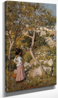 Study Of A Garden On Capri By John Waterhouse Fine Art Print