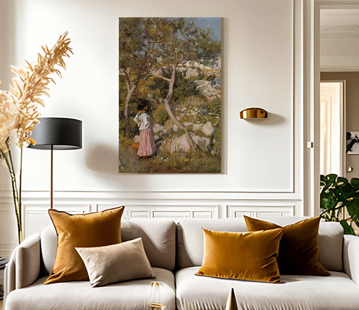 Study Of A Garden On Capri By John Waterhouse Fine Art Print