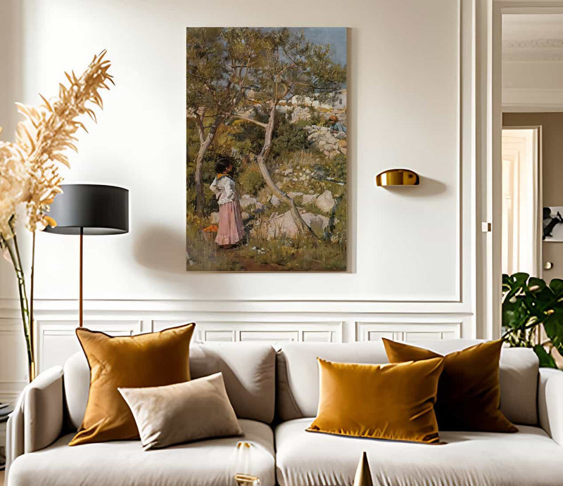 Study Of A Garden On Capri By John Waterhouse Fine Art Print