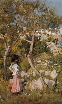 Study Of A Garden On Capri By John Waterhouse Fine Art Print