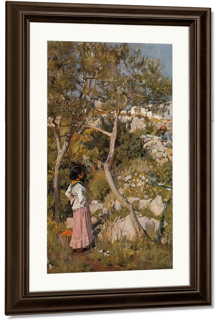 Study Of A Garden On Capri By John Waterhouse Fine Art Print