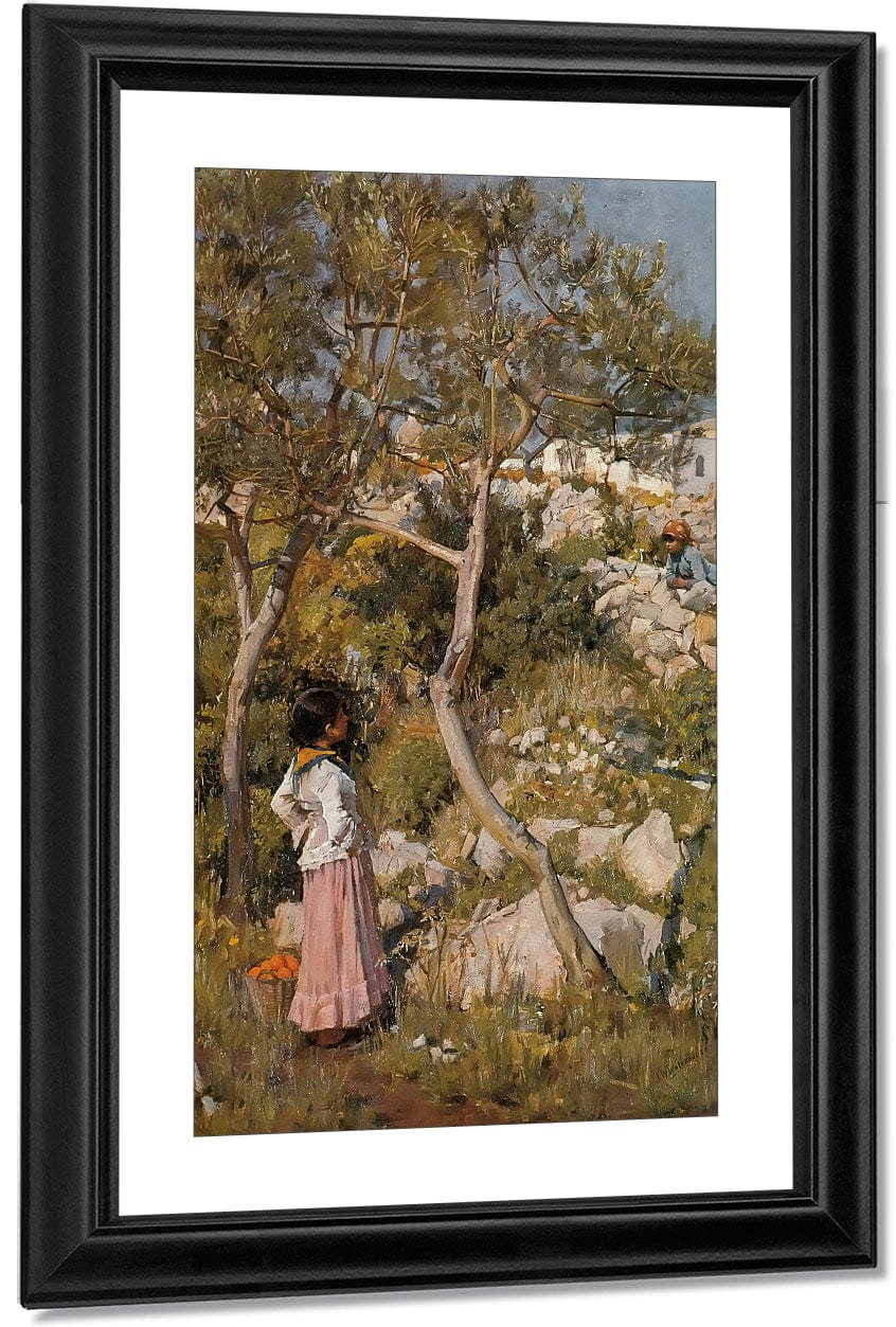 Study Of A Garden On Capri By John Waterhouse Fine Art Print